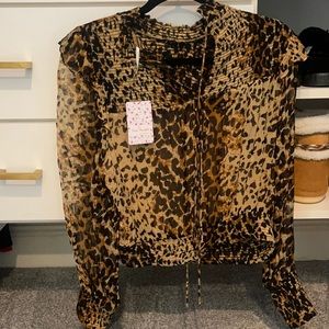 Free People Leopard Blouse